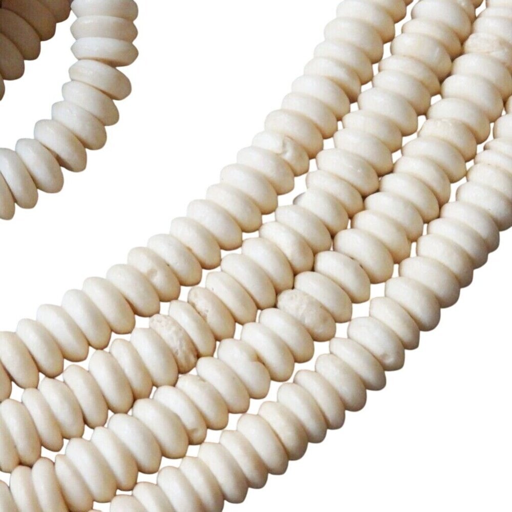 100 Bleached White Buffalo Bone India Round Rondelle Beads Wholesale Bulk